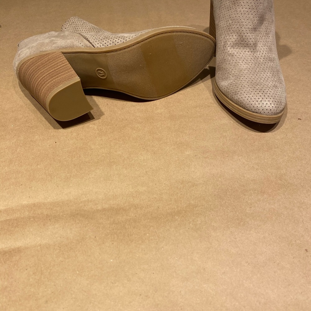 Tan suede booties